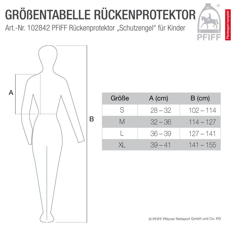 PFIFF Rückenprotektor 'Schutzengel' für Kinder Größe:L